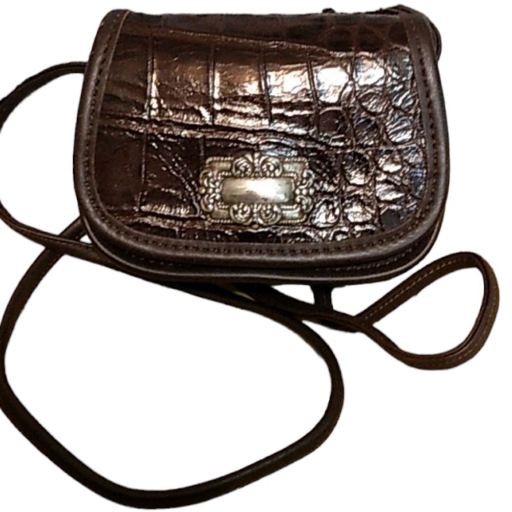 Zippi Croc Embossed Leather Crossbody